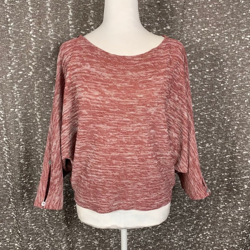 Anthropologie Postmark Malu Red Space Dye Dolman Sleeve Top Boho Women's M